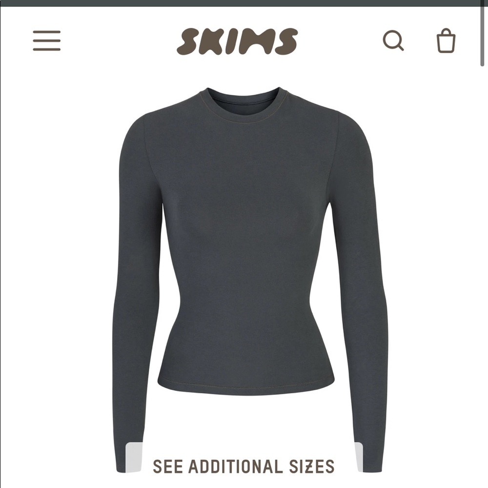 NWT SKIMS Cotton jersey long sleeve tee